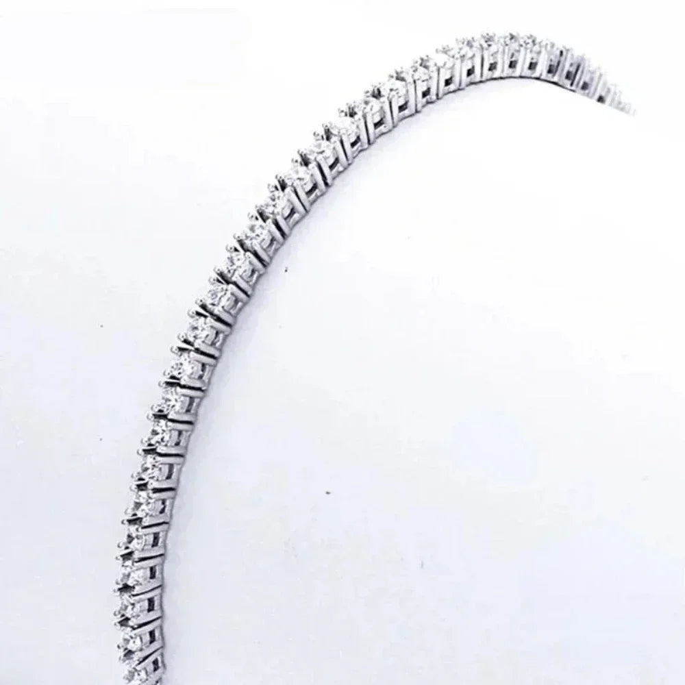 Pulsera de tenis de plata de ley 925 – Pulsera de cristal de circonita de 2,5 mm, ajustable de 16 a 19 cm, joyería para aniversario y regalo