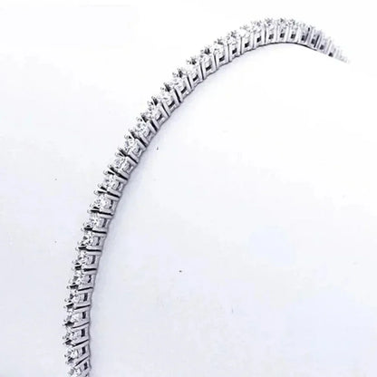 Pulsera de tenis de plata de ley 925 – Pulsera de cristal de circonita de 2,5 mm, ajustable de 16 a 19 cm, joyería para aniversario y regalo