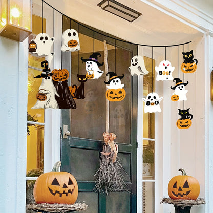 12PCS Cute Paper Halloween Ghost Decorations – Hanging Ghost Party Ornaments for Home, Room, Window & Halloween Party Decor