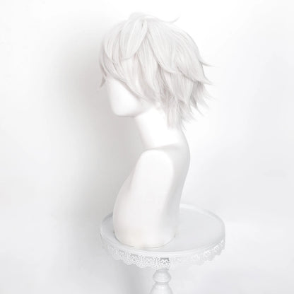 Ghostblade Inspired Silver White Cosplay Wig – Short Synthetic Anime Role Play Wig with Wig Cap