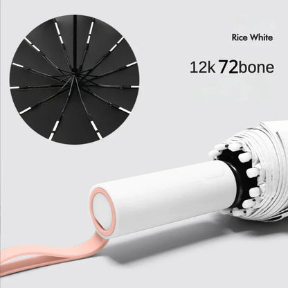 Paraguas Automático Cortavientos de 72 Huesos – Paraguas Grande Plegable para Lluvia con Protección UV para Hombres y Mujeres, Paraguas Impermeable de Alta Resistencia para Exteriores