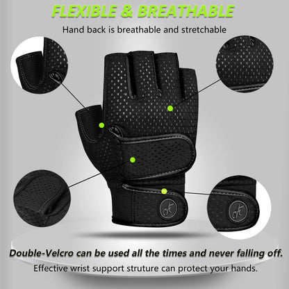 MOREOK Gym Gloves – Men's Non-Slip 3mm Padded Workout Gloves for Weightlifting, Pull-Ups, Kettlebell & Fitness Training