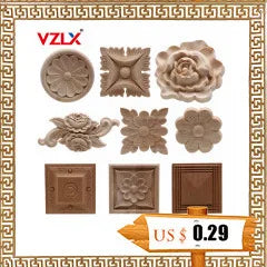 Appliques décoratives en bois moulé – Boiseries murales sculptées pour meubles, armoires, coins et décoration intérieure
