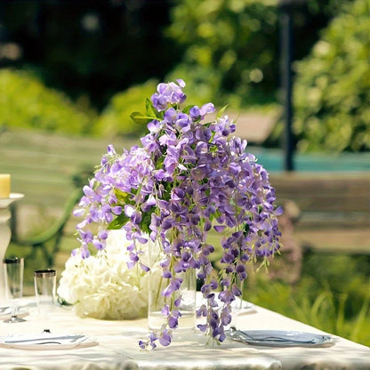 12PCS Artificial Wisteria Vine Flowers – Silk Hanging Trailing Garland for Wedding, Party & Home Decor | DIY Floral Decoration