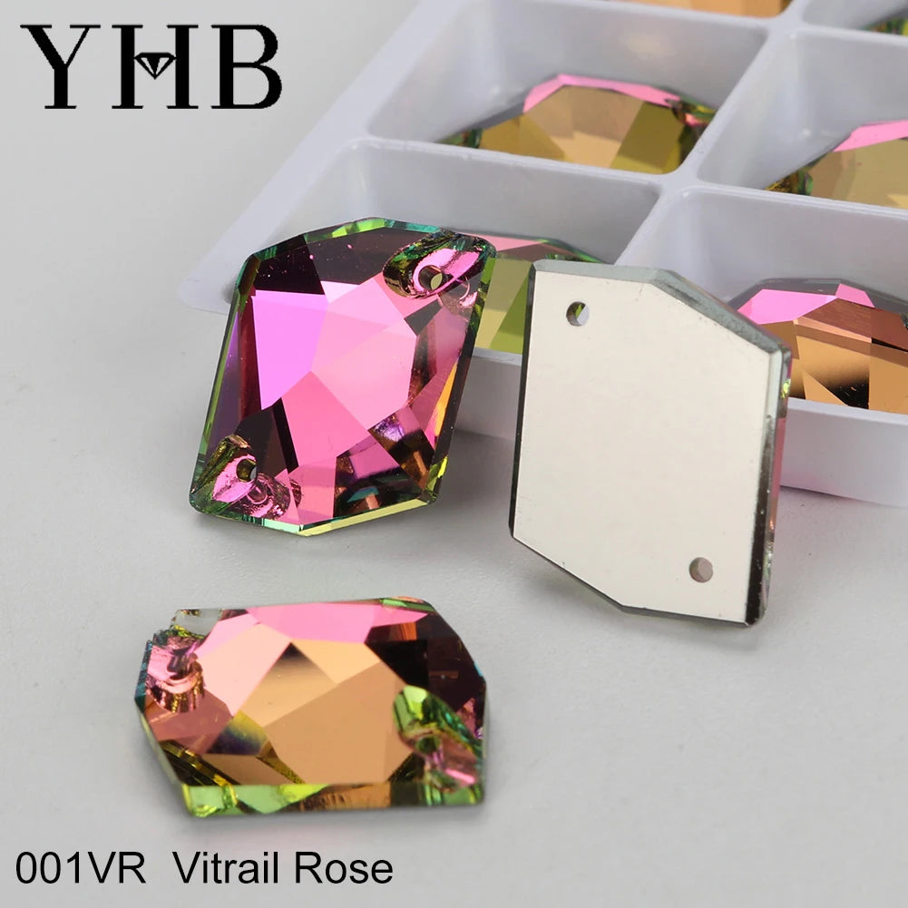Strass à coudre YHB Cosmic AB Moonlight – Pierres plates en cristal de verre pour la décoration de vêtements et de sacs