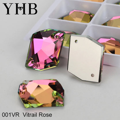 Strass à coudre YHB Cosmic AB Moonlight – Pierres plates en cristal de verre pour la décoration de vêtements et de sacs
