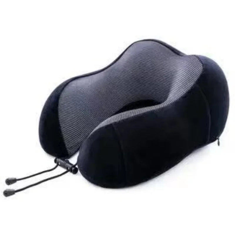 Almohada de cuello de espuma viscoelástica en forma de U – Almohada de viaje suave para dormir en avión, cojín de soporte cervical, almohada ergonómica para el cuello para viajes, oficina y relajación en el hogar