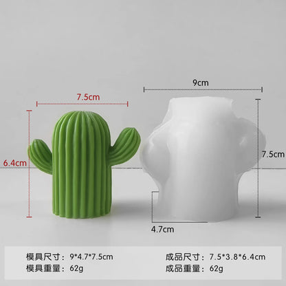 Molde de Silicona para Velas de Aromaterapia con Diseño de Cactus DIY – Molde de Plantas Suculentas para Velas Hechas a Mano de Cera de Soja, Manualidades de Resina, Adornos de Yeso y Proyectos DIY de Decoración del Hogar
