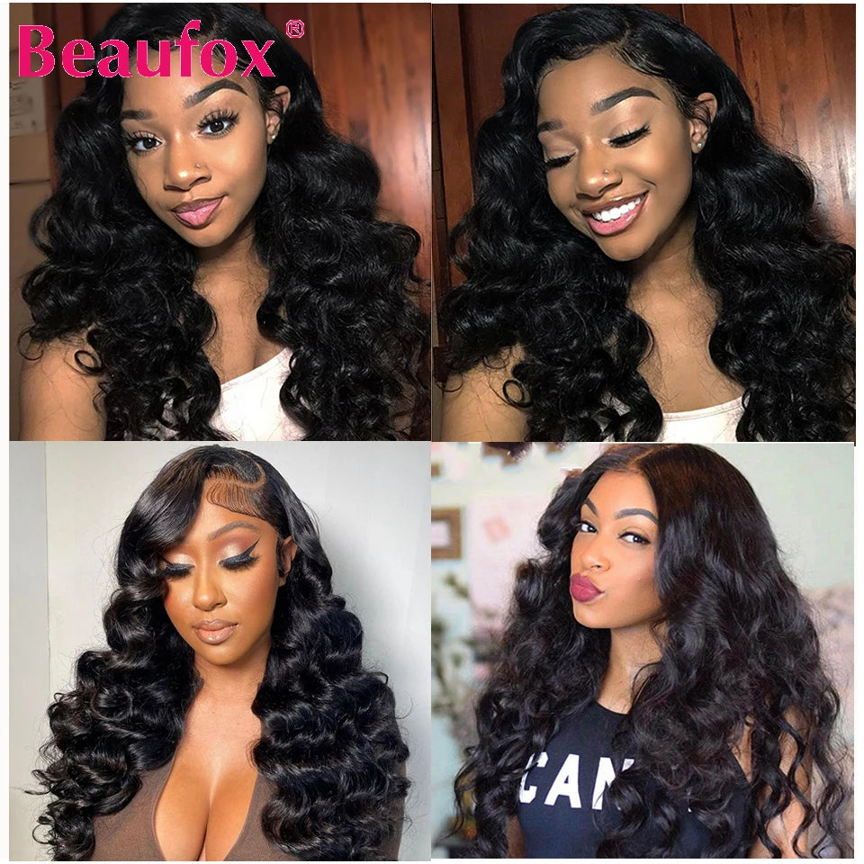 Paquetes de cabello humano indio con ondas sueltas y cierre de encaje – Extensiones de cabello natural de 3 o 4 paquetes