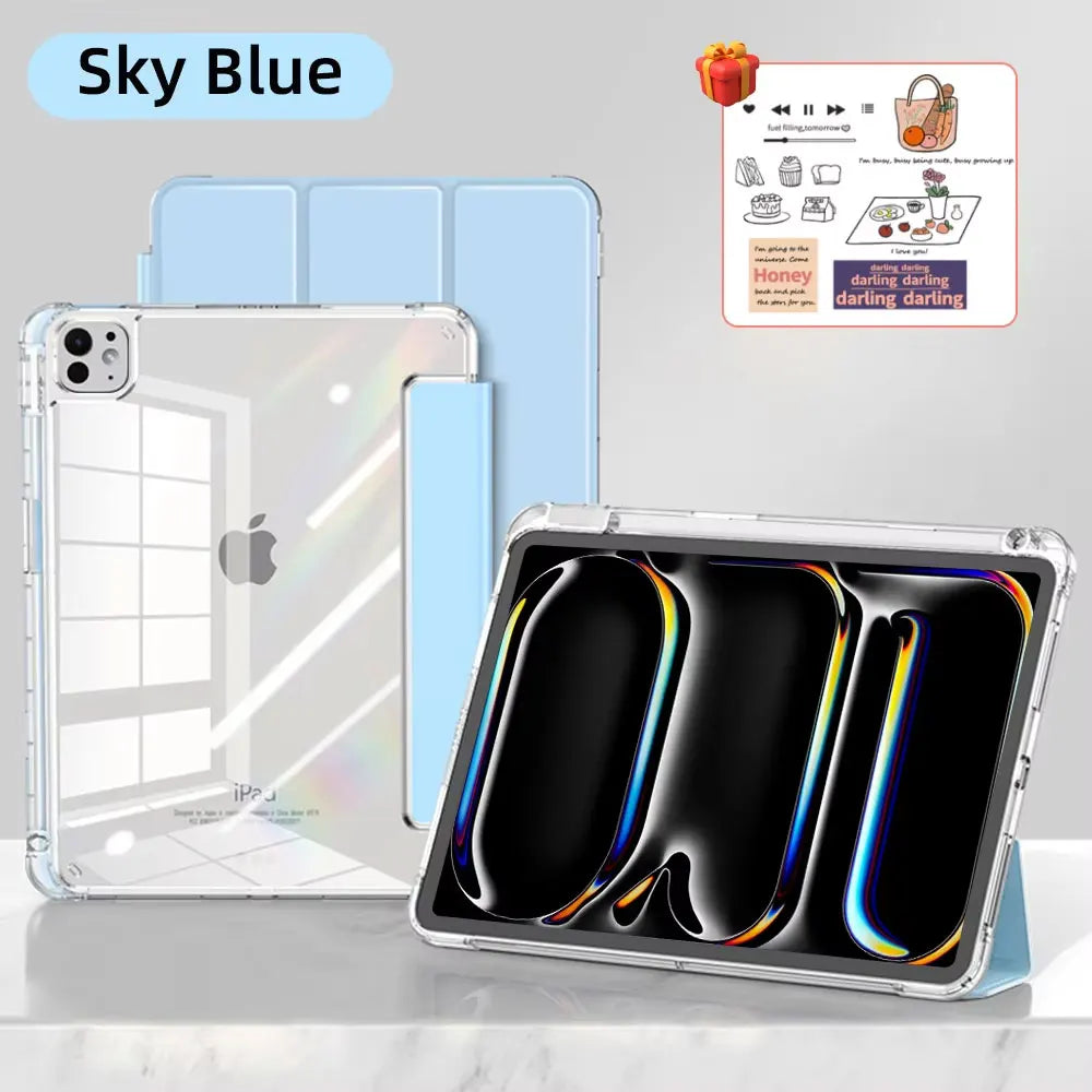 Étui pour iPad avec porte-crayon pour iPad Air 6/5, iPad Pro 11/12.9/13, iPad 10e génération, 10.2, 9.7 et iPad Mini 7/6 – Étui intelligent de protection