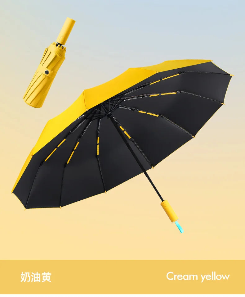 Paraguas Automático Cortavientos de 72 Huesos – Paraguas Grande Plegable para Lluvia con Protección UV para Hombres y Mujeres, Paraguas Impermeable de Alta Resistencia para Exteriores