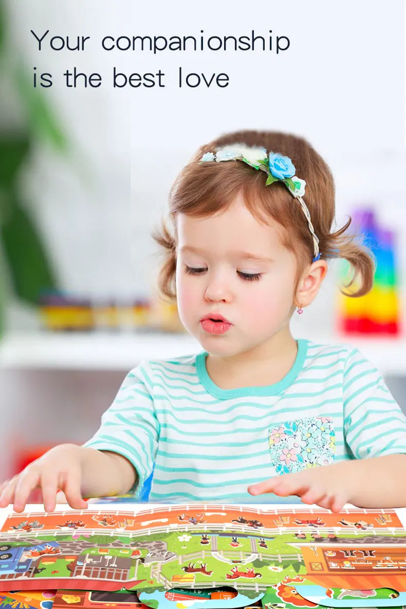 Libro de pegatinas DIY para niños – Libro de actividades de pegatinas de escenas de burbujas reutilizables, juguete portátil y silencioso, manualidades creativas de aprendizaje de pegatinas de gelatina para niños