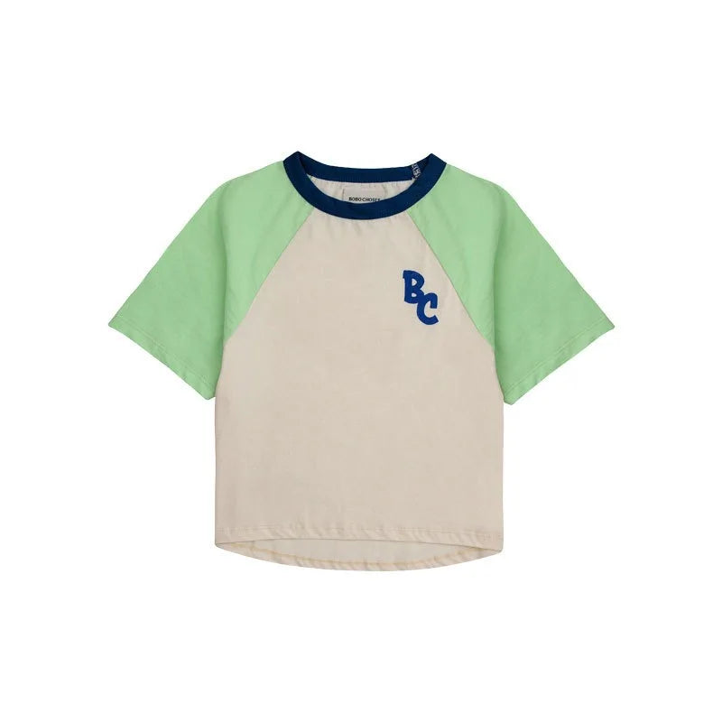 Camiseta de algodón con dibujos animados para niños 2025 – Top de manga corta estilo coreano de primavera-verano para bebés niños y niñas, ropa exterior informal para uso diario.