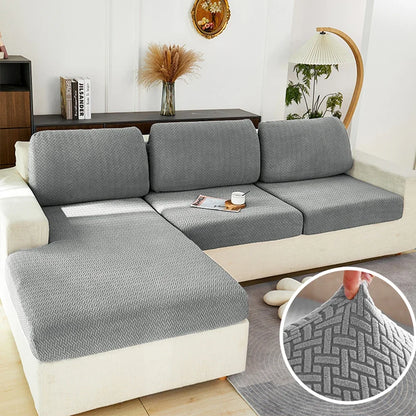 Stretch Jacquard Sofa Seat Cushion Cover – Washable Furniture Protector for Sectional & Loveseat Sofas