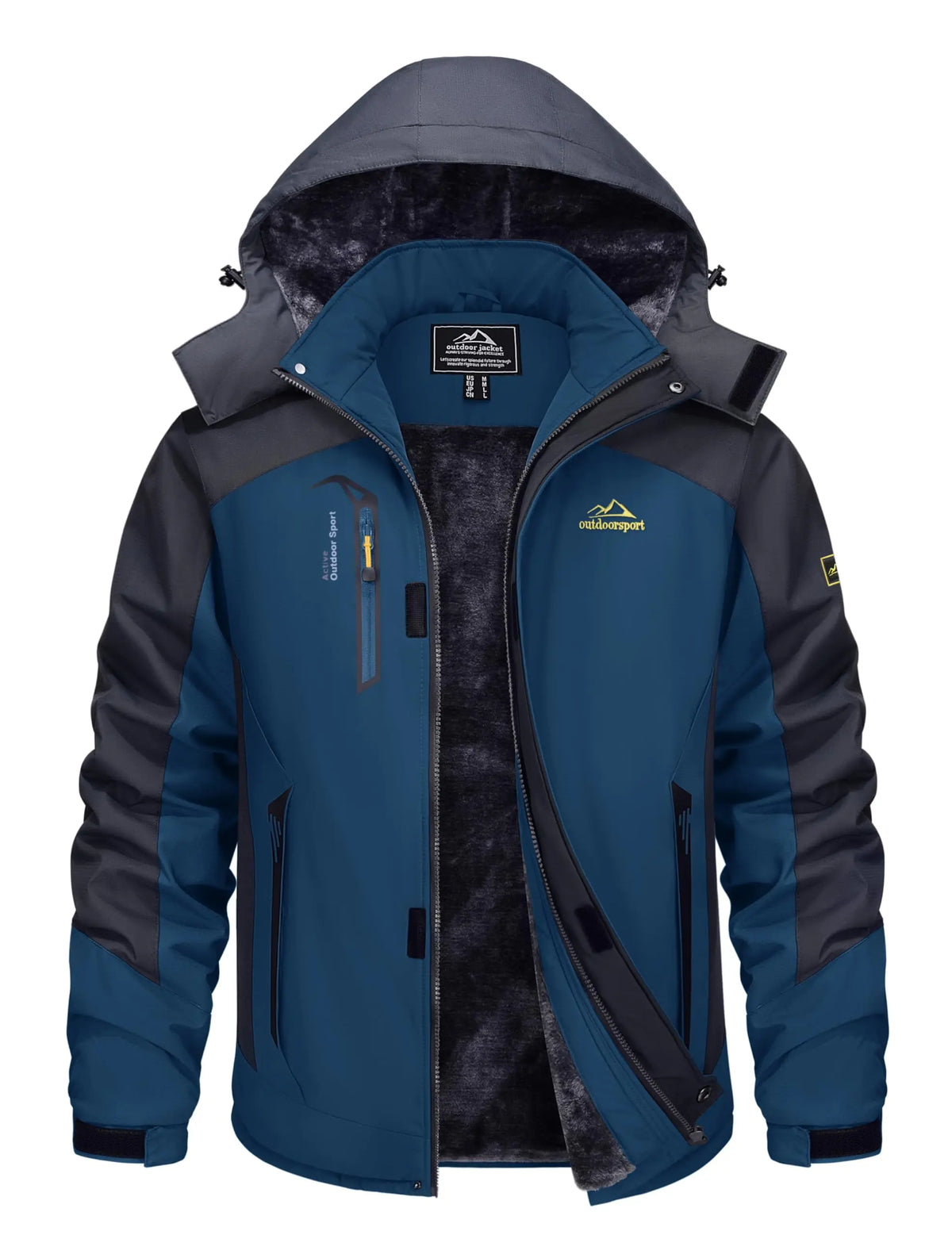 TACVASEN Men’s Winter Ski Jacket – Thick Fleece-Lined Waterproof Windbreaker, Warm Outdoor Parka for Snowboarding, Hiking & Mountain Trekking