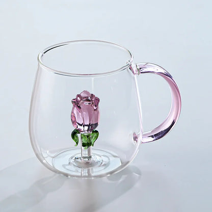 3D Animal Glass Coffee Mug – Heat-Resistant Figurine Drinking Cup with Cute Squirrel & Cactus Design, Novelty Christmas Gift for Women