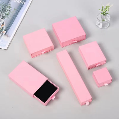 10 Cajas de regalo de joyería de papel para anillos, pendientes, collares, pulseras y empaques de recuerdos de boda