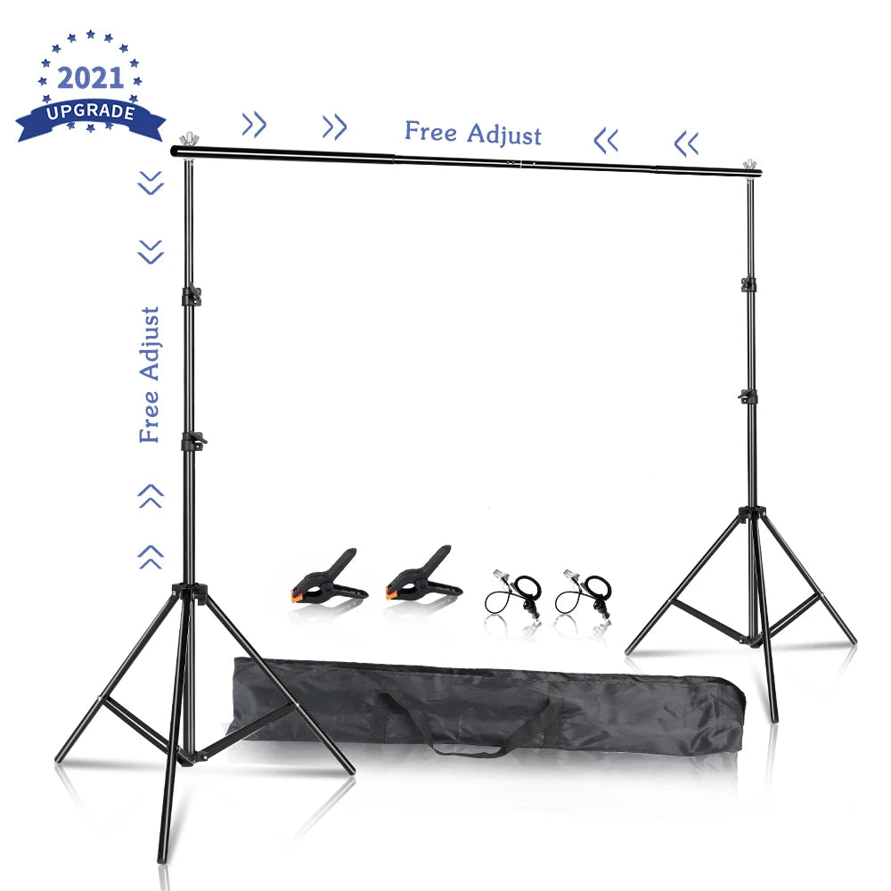 Photography Backdrop Stand Kit – Photo Studio Background Support System with Carry Bag