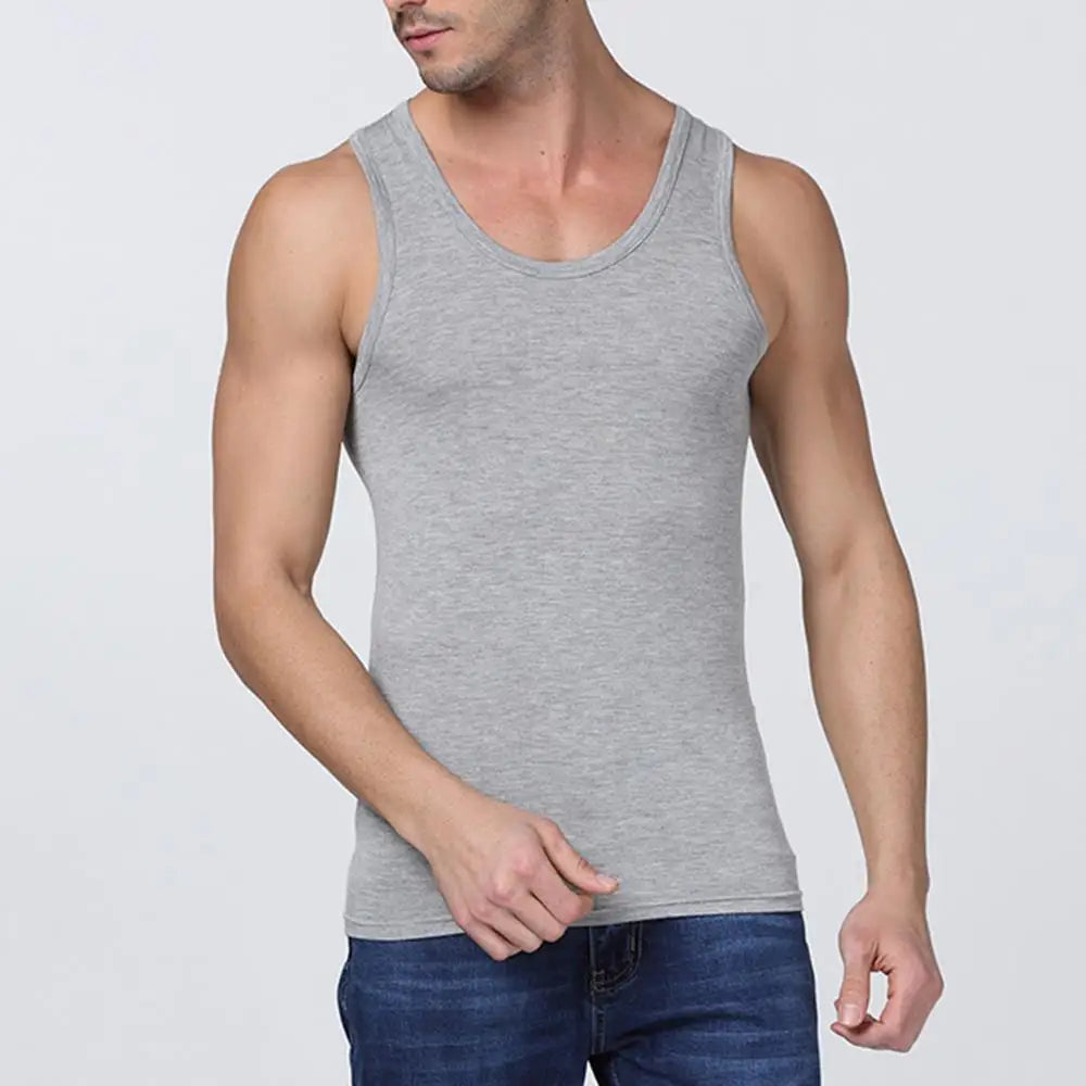 Men's 100% Cotton Tank Top – White, Grey & Black Plus Size Sleeveless Vest for Summer, Fitness, Bodybuilding & Casual Everyday Wear
