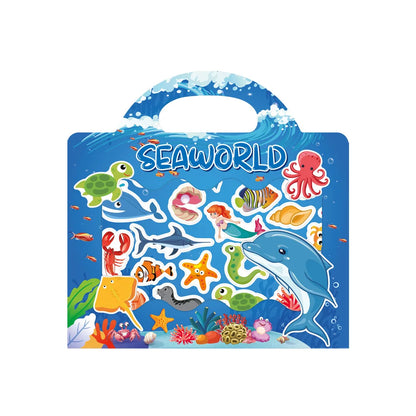 Kids Reusable Scene Sticker Book – DIY Cartoon Animal Puzzle Sticker Game, Early Learning Cognition Toy, Creative Educational Activity Gift for Children