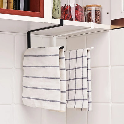 Soporte de papel de cocina - Soporte de papel de cocina sin perforaciones, soporte de papel higiénico colgante, organizador de gancho para puerta de armario para cocina, baño y almacenamiento en el hogar
