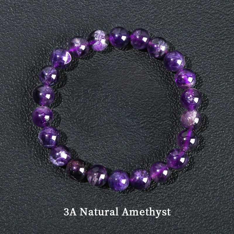 Bracelet en perles de lapis-lazuli naturel, de quartz et d'améthyste – Bijou énergétique de guérison Reiki en cristal pour hommes et femmes