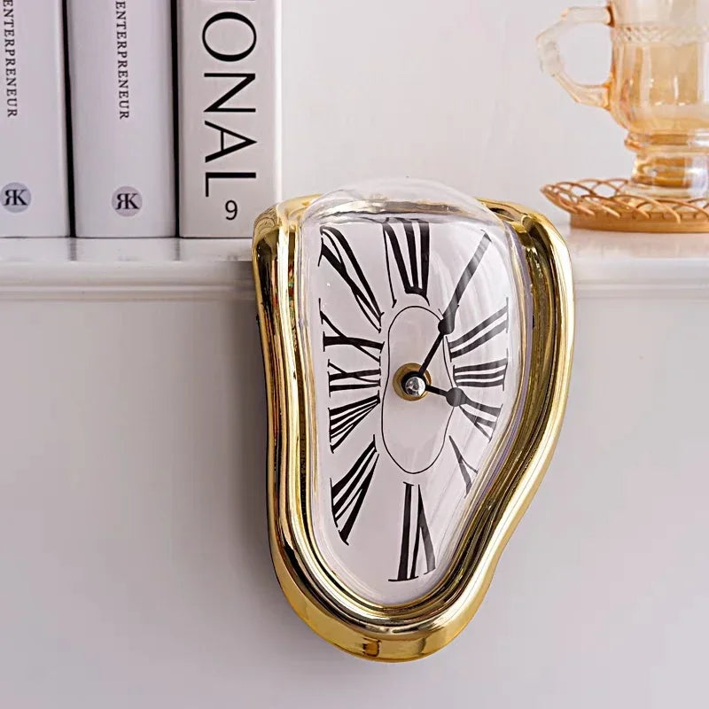 Reloj de pared creativo surrealista que se derrite – Reloj decorativo moderno distorsionado para el hogar, la oficina y la sala de estar