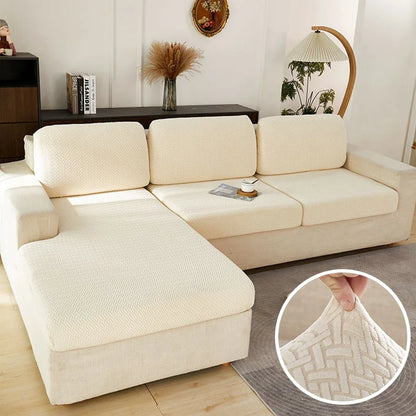 Stretch Jacquard Sofa Seat Cushion Cover – Washable Furniture Protector for Sectional & Loveseat Sofas