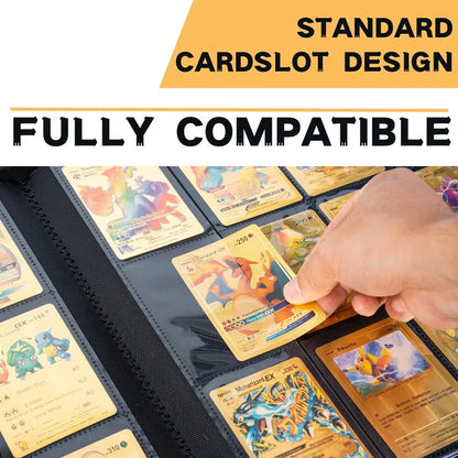 Classeur de cartes à collectionner 1024 pochettes | Grand album à fermeture éclair étanche de 12/16 pochettes pour cartes Pokémon, Yu-Gi-Oh!, MTG & TCG