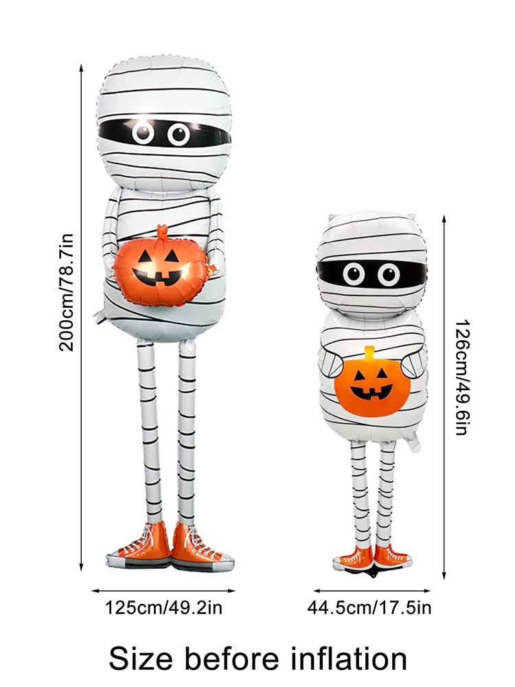 1PC Halloween Mummy Pumpkin Balloon – Spooky Party Decoration for Trick or Treat, Halloween Parties & Festive Home Decor