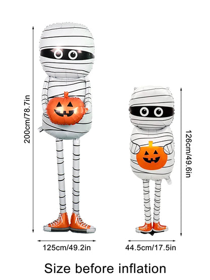 1PC Halloween Mummy Pumpkin Balloon – Spooky Party Decoration for Trick or Treat, Halloween Parties & Festive Home Decor