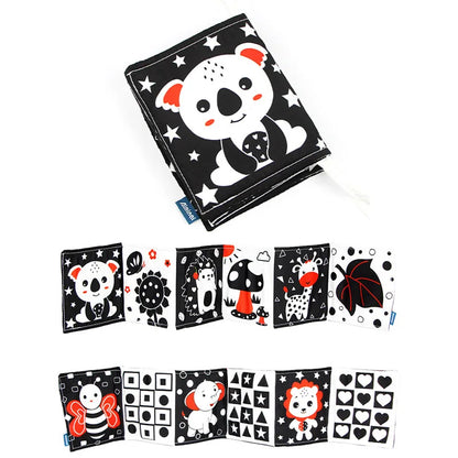 Black & White Sensory Cloth Book for Babies 0–12 Months Montessori Soft Crinkle Toy