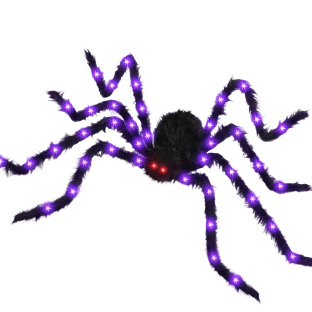5M 250 LED Halloween Spider Web Lights – Waterproof 8-Mode Spider Net String Lights with Giant Scary Spider for Party Decor