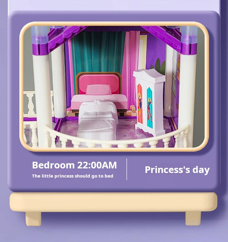 3D DIY Fantasy Princess Castle Villa Assembly Doll House Set – Creative Building Toys for Girls, Home Play & Kids 3D Educational Toy Kit