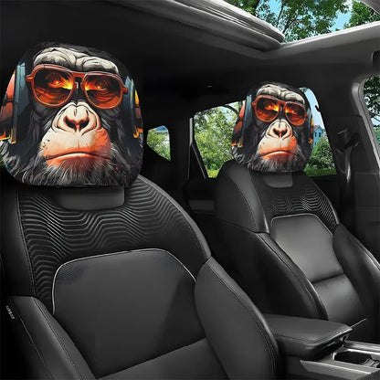 2 Fundas para Reposacabezas de Coche de Halloween con Temática de Terror – Fundas Elásticas Universales a Prueba de Polvo para Protección de Asientos