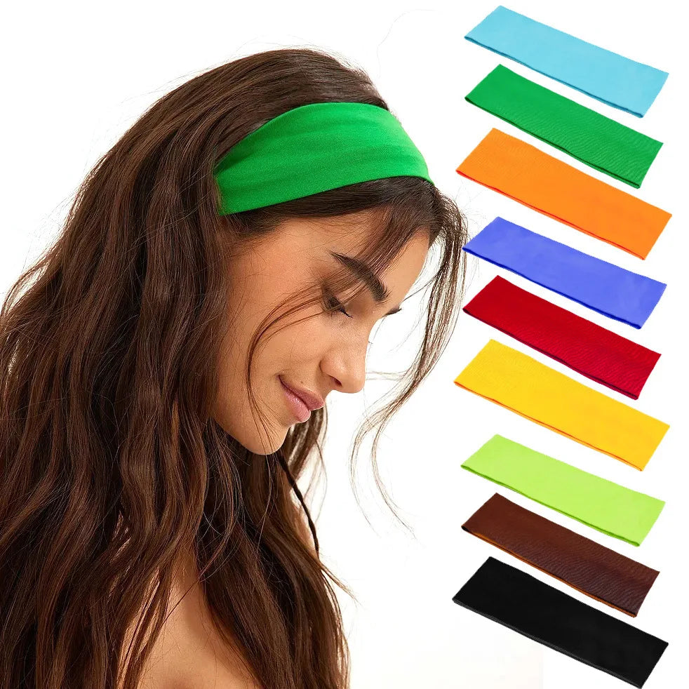 2 Diademas deportivas para yoga – Bandas elásticas absorbentes del sudor para el pelo de hombres y mujeres | Accesorios para el pelo para entrenamientos de fitness y gimnasio