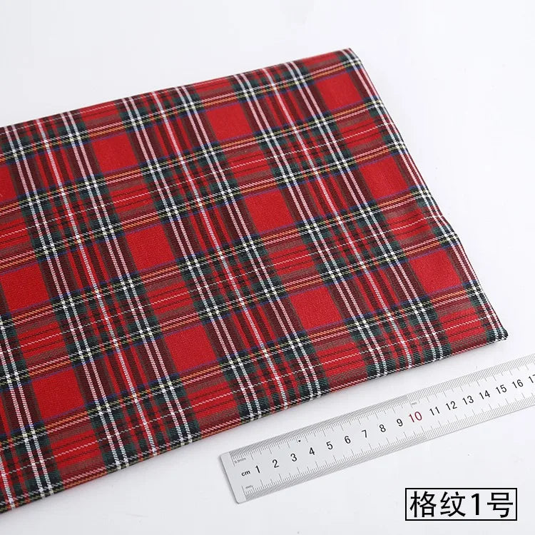 Scottish Style Plaid Fabric – Soft Breathable Cloth for Christmas Skirts, Uniforms, Dresses, DIY Sewing & Background Decor