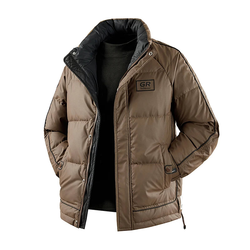 Men’s Duck Down Winter Jacket – Windproof Puffer Coat, Warm Loose-Fit Parka for Outdoor Activities, Casual Wear & Streetwear