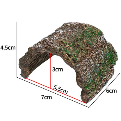 Resin Bark Reptile Hideout – Natural-Look Lizard Cave & Breeding Shelter for Frogs, Geckos, Spiders & Small Reptiles, Terrarium Landscaping Decor