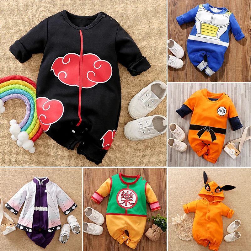 Newborn Baby Anime Cape-Style Bodysuit – Long Sleeve Cotton Romper for Boys & Girls, Cute Infant Outfit for Everyday Wear