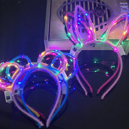 Serre-tête lumineux LED Oreilles de Chat & Lapin – Bandeau lumineux pour Anniversaires, Festivals & Mariages