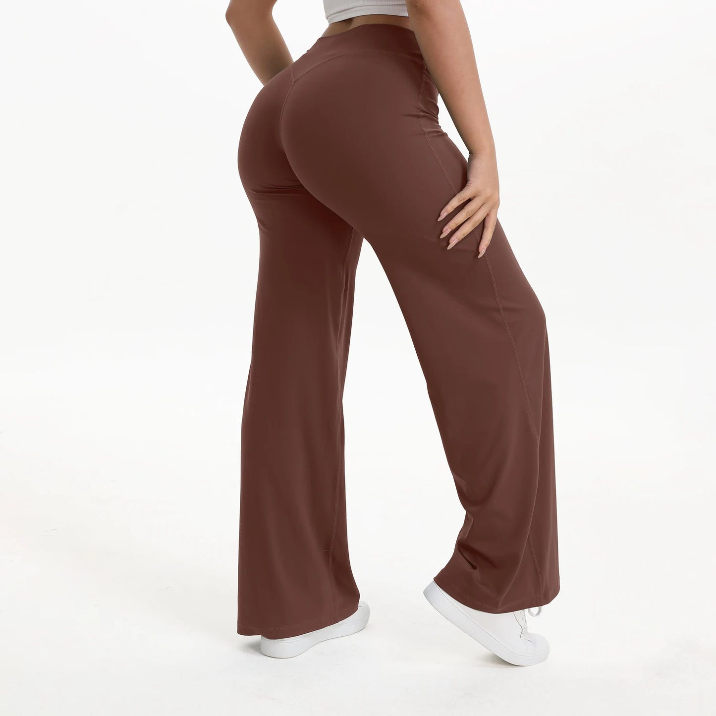NCLAGEN Pantalones de Yoga de Pierna Recta SoftMotion para Mujer – Leggings de Gimnasio de Tiro Medio Efecto Segunda Piel, Pantalones Deportivos para Pilates y Correr, para Fitness, Entrenamiento y Uso Diario