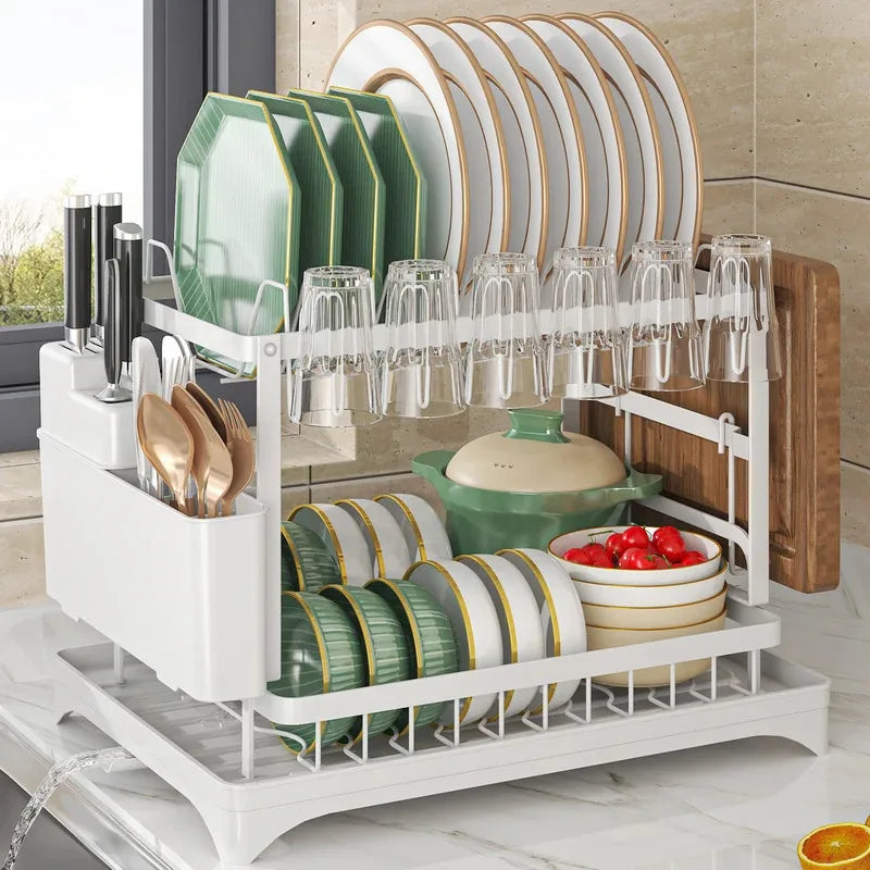 Stainless Steel Dish Drying Rack – Hygienic Residue-Free Kitchen Organizer with Premium Carbon Steel Construction, Space-Saving & Quick-Dry Design