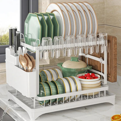 Stainless Steel Dish Drying Rack – Hygienic Residue-Free Kitchen Organizer with Premium Carbon Steel Construction, Space-Saving & Quick-Dry Design