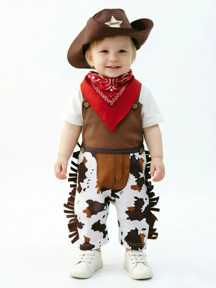 Umorden Baby Cowboy Costume Romper – Western Cow Boy Fancy Dress for Boys & Toddlers, Halloween, Christmas, Birthday & Cosplay