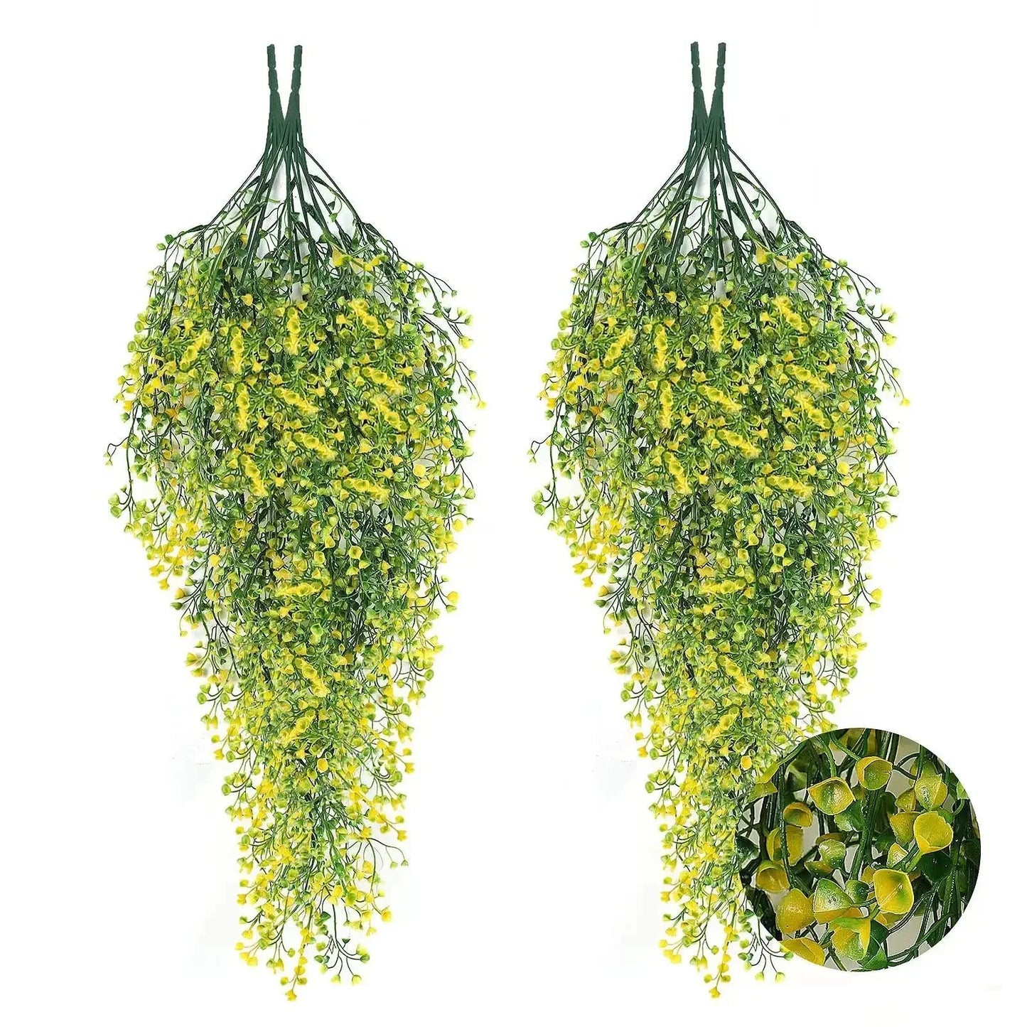 1 enredadera artificial de glicina colgante – Guirnalda de flores sintéticas resistente a los rayos UV para decoración del hogar en interiores y exteriores, bodas, fiestas y eventos