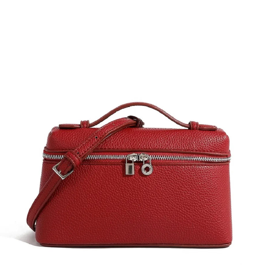 Sac à bandoulière en cuir grain de litchi de qualité supérieure pour femmes – Sac à main bento minimaliste tendance, Mini sac à bandoulière exquis avec poignée supérieure pour une tenue quotidienne élégante, des sorties décontractées et un style chic