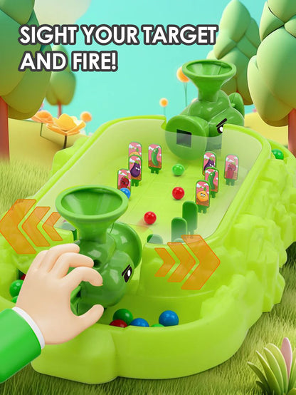 Kids Vegetable Pinball Machine Shooting Desktop Game – Two Player Parent-Child Interactive Battle Toy, Christmas Gift