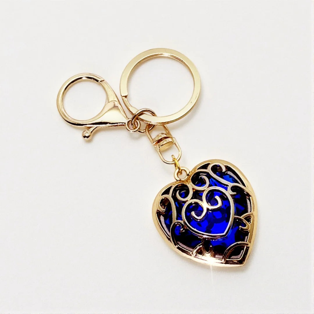Zelda Heart Container Keychain – Skyward Sword Crystal Heart Pendant Keyring Jewelry Gift for Men & Women