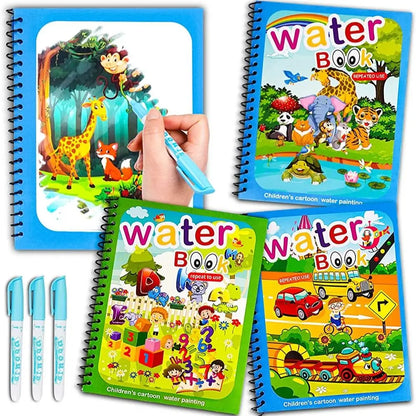 Magic Water Drawing Book – Reusable Montessori Coloring Book for Sensory Learning & Early Education
